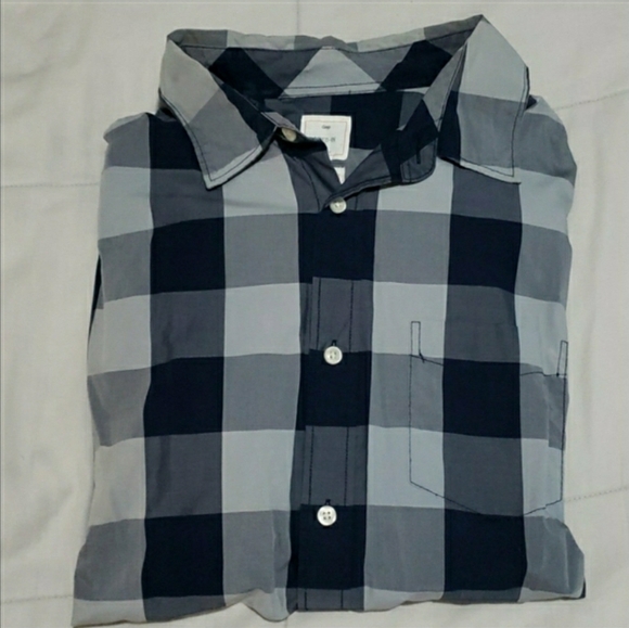 Gap Men's Large Long Sleeve Blue Buffalo Check Shirt - Picture 4 of 5
